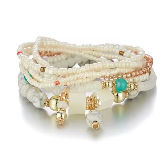 STACKABLE BOHO BRACELET, Multi-Color Beaded Bracelet Set - Picture 1 of 1